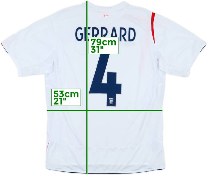 2005-07 England Home Shirt Gerrard #4 - 7/10 - (L)