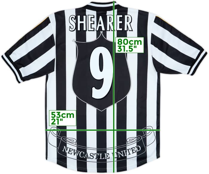 1997-99 Newcastle Home Shirt Shearer #9 - 8/10 - (M)