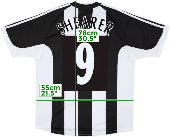 2001-03 Newcastle Home Shirt Shearer #9 - 8/10 - (L)