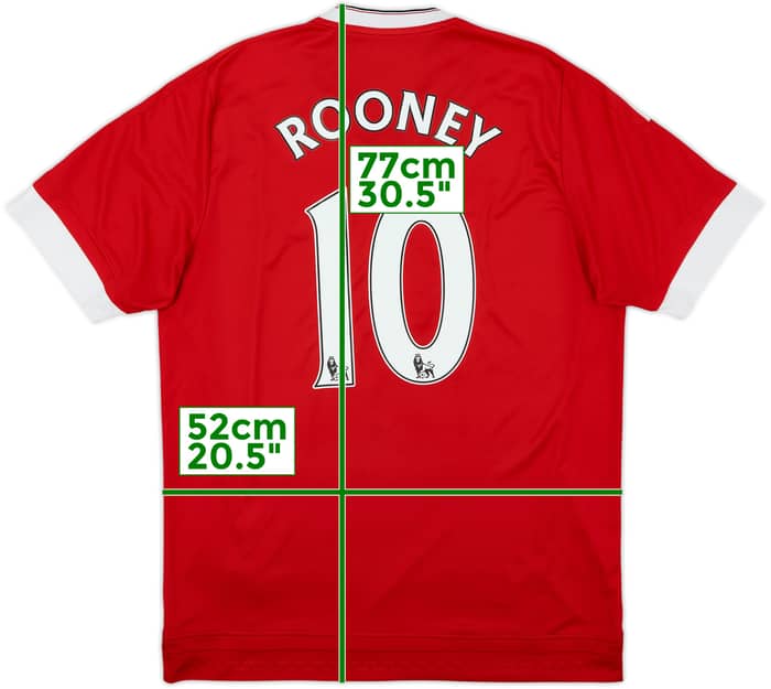 2015-16 Manchester United Home Shirt Rooney #10 - 7/10 - (L)
