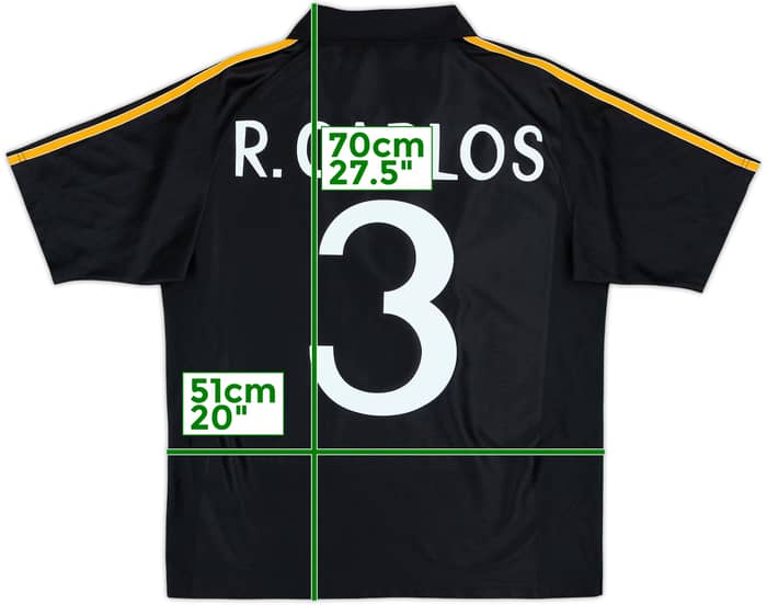 1999-01 Real Madrid Away Shirt R.Carlos #3 - 9/10 - (Y)