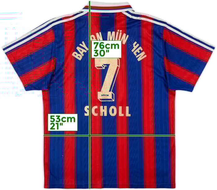 1995-97 Bayern Munich Home Shirt Scholl #7 - 4/10 - (L)