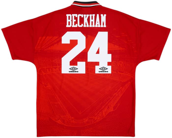 1994-96 Manchester United Home Shirt Beckham #24 - 10/10 - (XL)