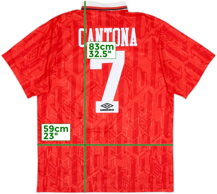 1992-94 Manchester United Home Shirt Cantona #7 - 8/10 - (XL)