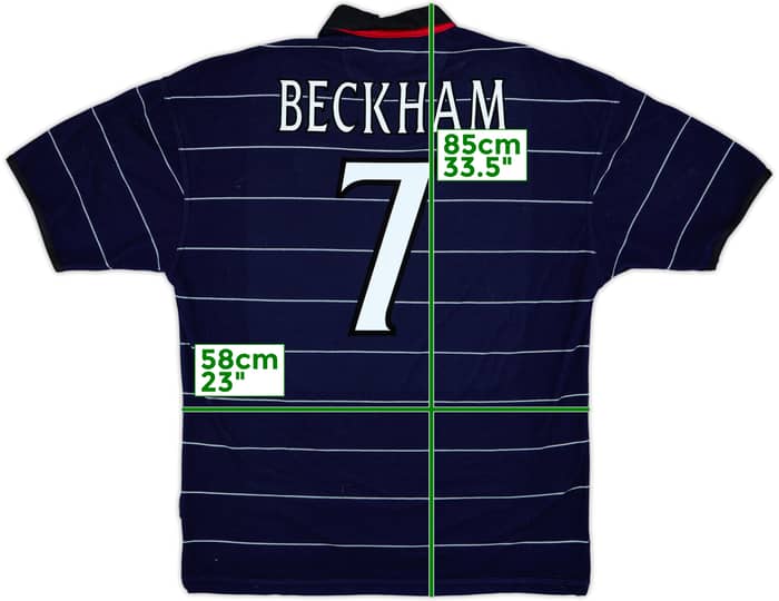 1999-00 Manchester United Away Shirt Beckham #7 - 8/10 - (XL)