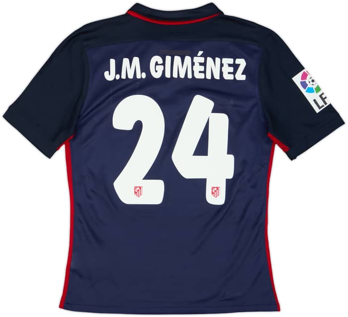 2015-16 Atletico Madrid Authentic Away Shirt J.M.Gimenez #24 - 9/10 - (M)