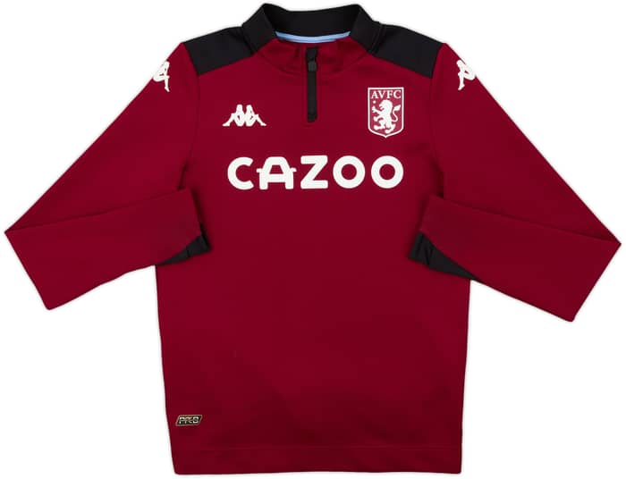 2021-22 Aston Villa Kappa 1/4 Zip Drill Top - 8/10 - (L.Boys)