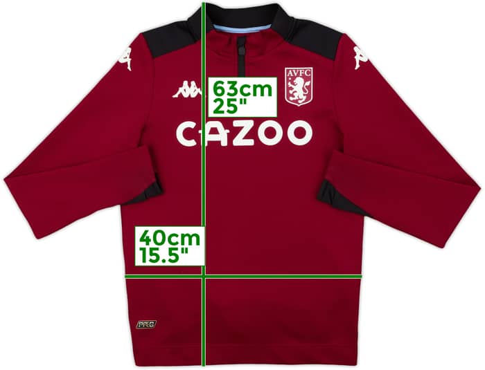 2021-22 Aston Villa Kappa 1/4 Zip Drill Top - 8/10 - (L.Boys)
