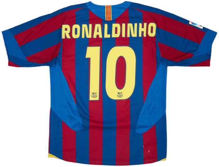 2005-06 Barcelona Home Shirt Ronaldinho #10 - 6/10 - (M)