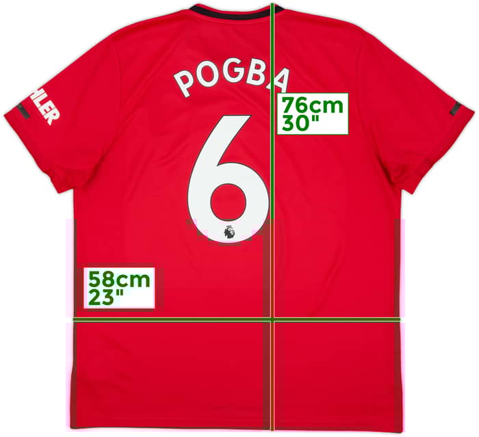 2019-20 Manchester United Home Shirt Pogba #6 - 7/10 - (XL)