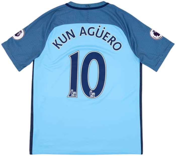 2016-17 Manchester City Home Shirt Kun Aguero #10 - 8/10 - (M)