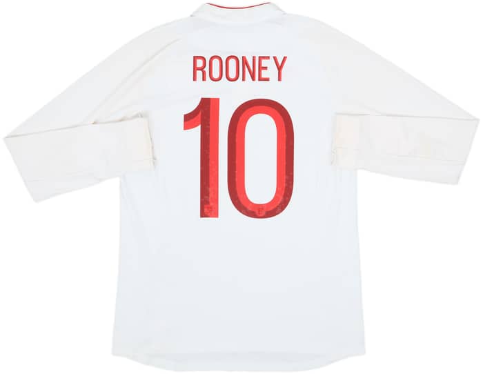 2012-13 England Home L/S Shirt Rooney #10 - 6/10 - (M)