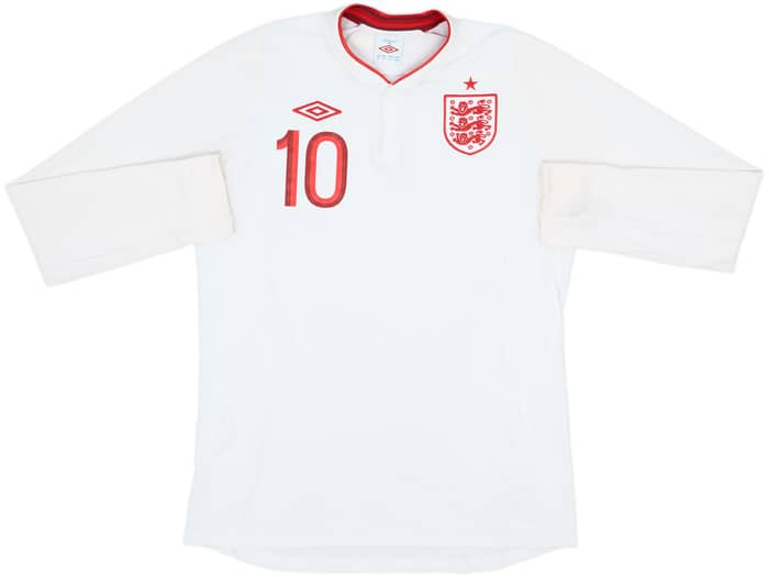 2012-13 England Home L/S Shirt Rooney #10 - 6/10 - (M)