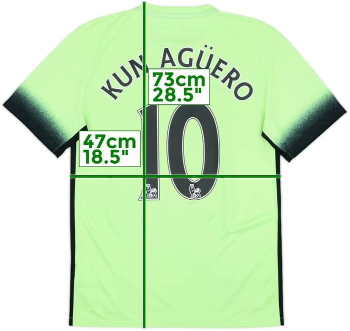 2015-16 Manchester City Third Shirt Kun Aguero #10 - 8/10 - (S)