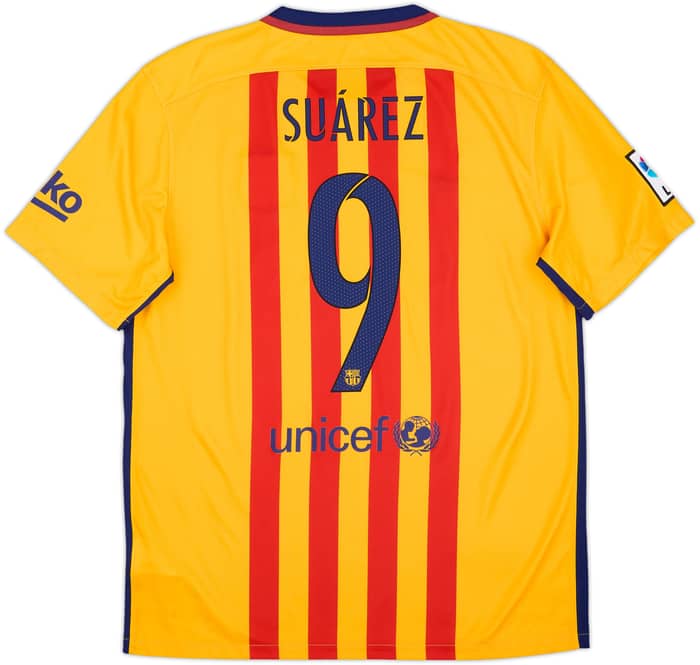 2015-16 Barcelona Away Shirt Suarez #9 - 10/10 - (L)
