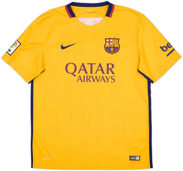2015-16 Barcelona Away Shirt Suarez #9 - 10/10 - (L)