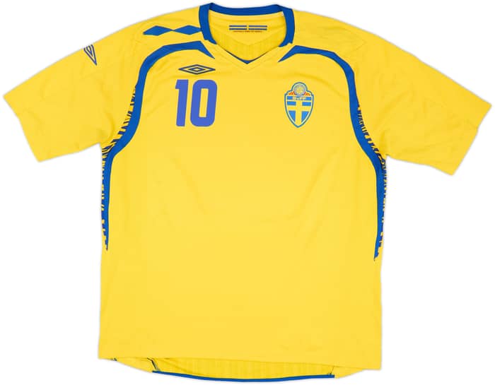 2007-09 Sweden Home Shirt Ibrahimovic #10 - 7/10 - (XXL)