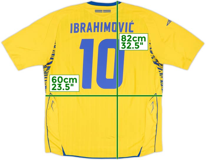 2007-09 Sweden Home Shirt Ibrahimovic #10 - 7/10 - (XXL)