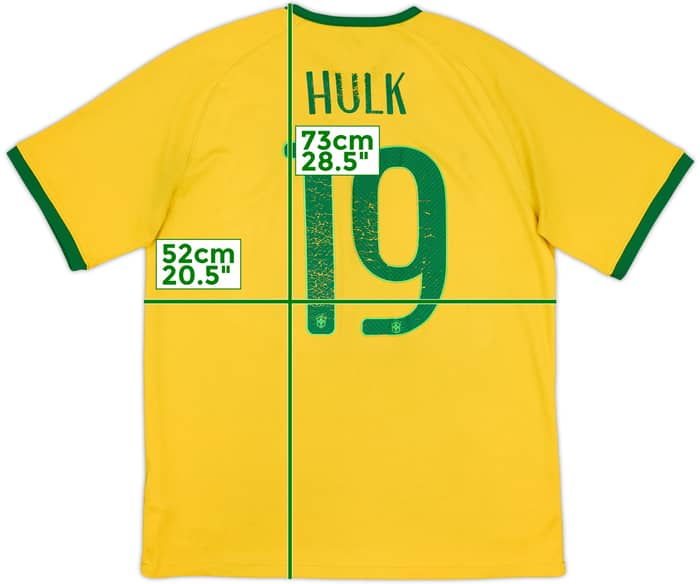 2014-15 Brazil Home Shirt Hulk #19 - 5/10 - (XL)