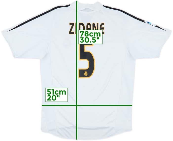 2004-05 Real Madrid Home Shirt Zidane #5 - 6/10 - (M)