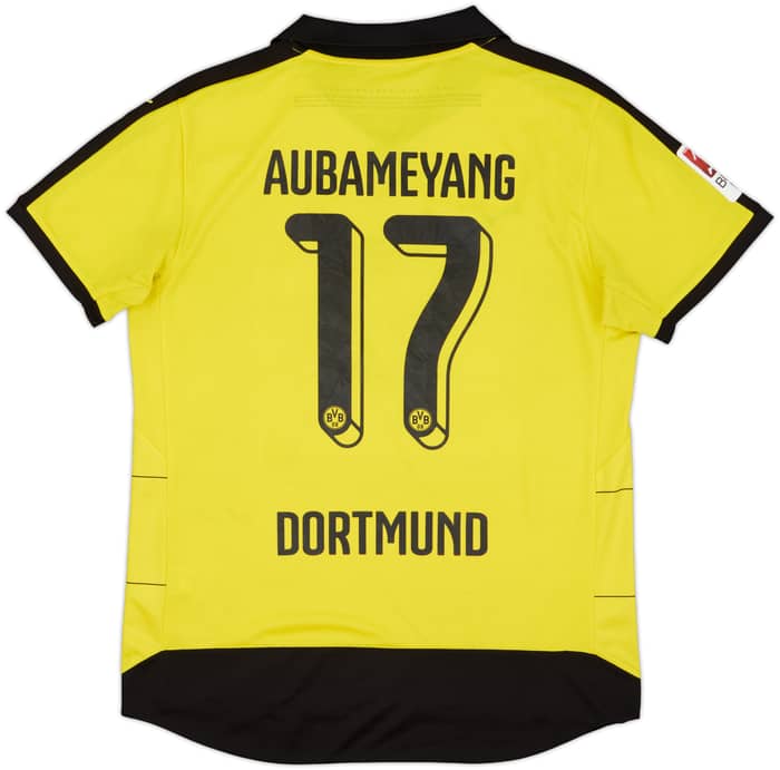 2015-16 Borussia Dortmund Home Shirt Aubameyang #17 - 6/10 - (L)
