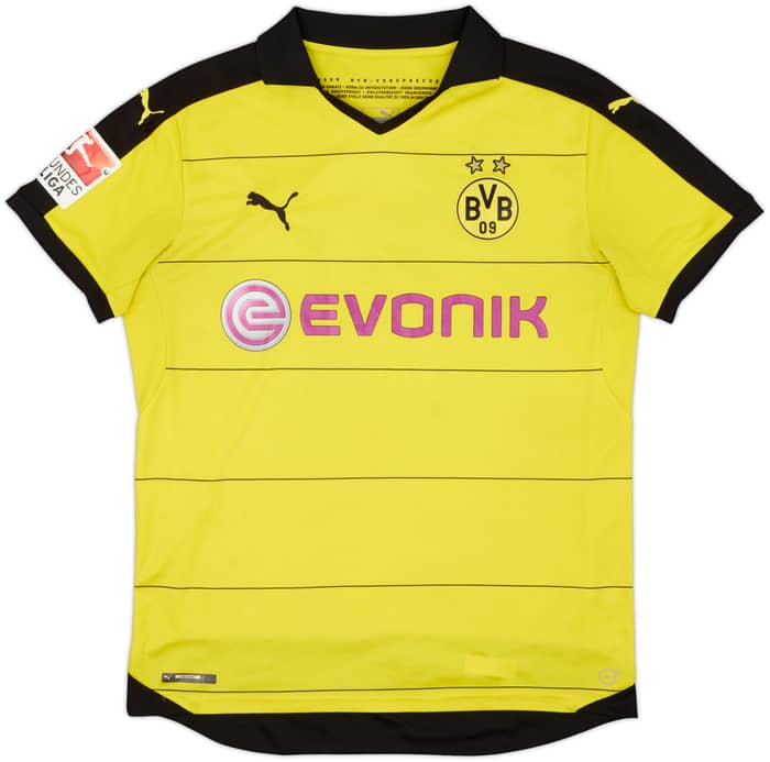 2015-16 Borussia Dortmund Home Shirt Aubameyang #17 - 6/10 - (L)