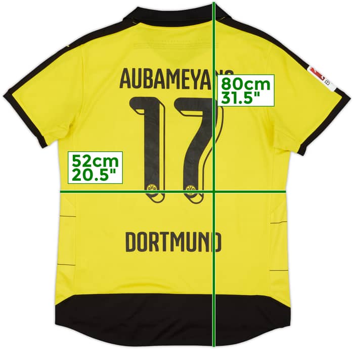 2015-16 Borussia Dortmund Home Shirt Aubameyang #17 - 6/10 - (L)