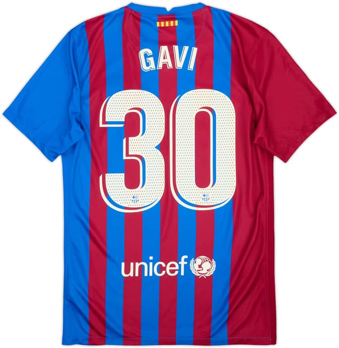 2021-22 Barcelona Home Shirt Gavi #30 - 10/10 - (S)