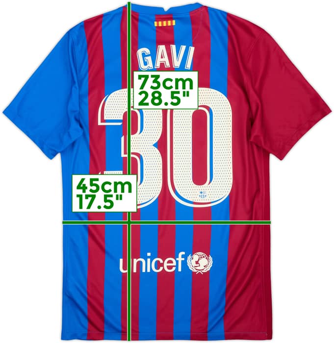2021-22 Barcelona Home Shirt Gavi #30 - 10/10 - (S)