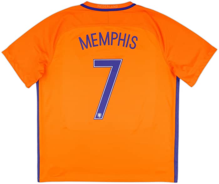 2016 Netherlands Home Shirt Memphis #7 - 10/10 - (XL)