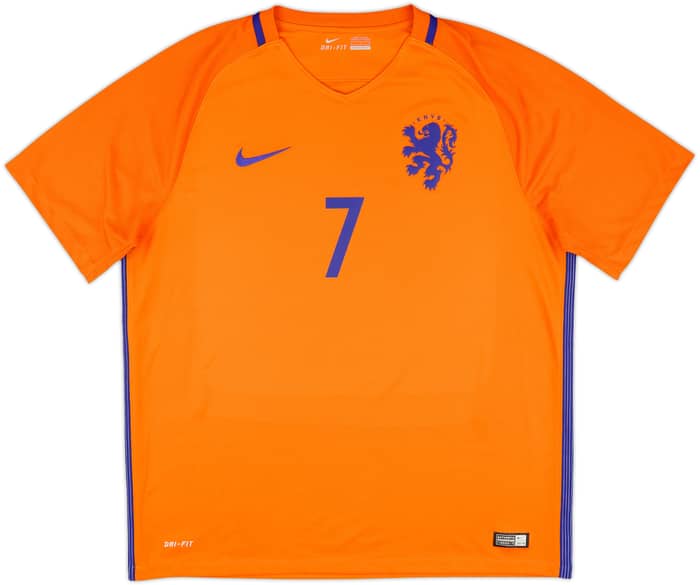 2016 Netherlands Home Shirt Memphis #7 - 10/10 - (XL)