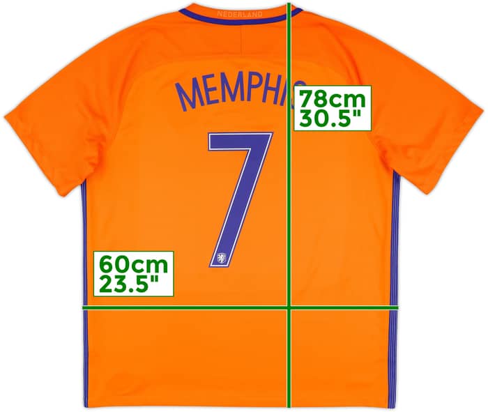 2016 Netherlands Home Shirt Memphis #7 - 10/10 - (XL)