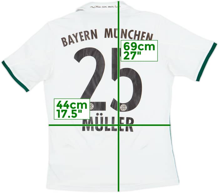 2013-14 Bayern Munich Away Shirt Muller #25 - 6/10 - (L.Boys)