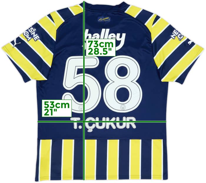 2022-23 Fenerbahce Home Shirt T.Cukur #58 - 6/10 - (L)