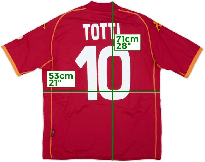 2008-09 Roma Home Shirt Totti #10 - 8/10 - (XL)