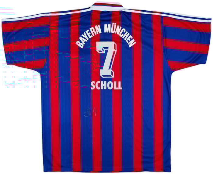 1995-97 Bayern Munich Signed Home Shirt Scholl #7 - 6/10 - (XXL)