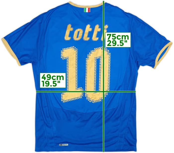 2007-08 Italy Home Shirt Totti #10 - 5/10 - (M)