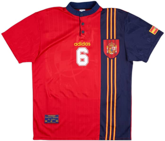 1996-98 Spain Home Shirt R.Hierro #6 - 9/10 - (M)