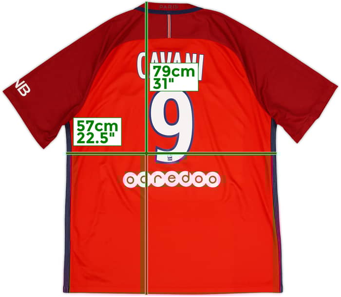 Camiseta de visitante del Paris Saint-Germain 2016-17 Cavani #9 - 6/10 - (XL)