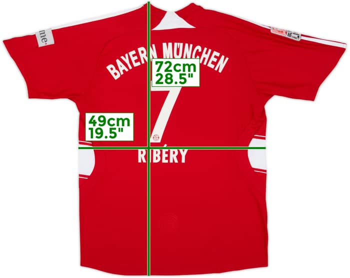 2007-08 Bayern Munich Home Shirt Ribery #7 - 6/10 - (XL.Boys)