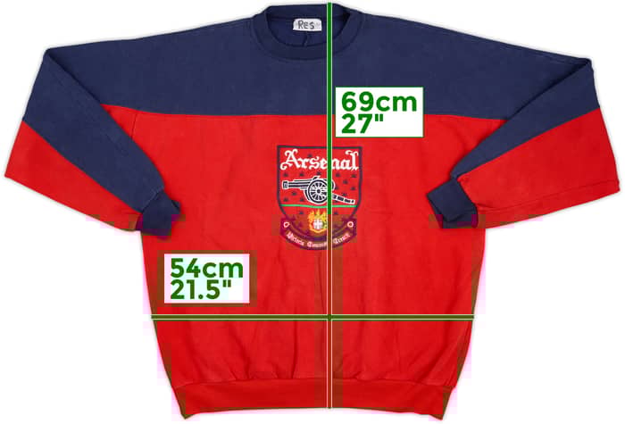 1990-92 Arsenal adidas Sweat Top - 8/10 - (L)