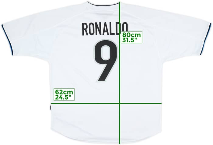 1999-00 Inter Milan Away Shirt Ronaldo #9 - 9/10 - (XL)