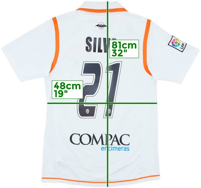 2007-08 Valencia Home Shirt Silva #21 - 6/10 - (M)