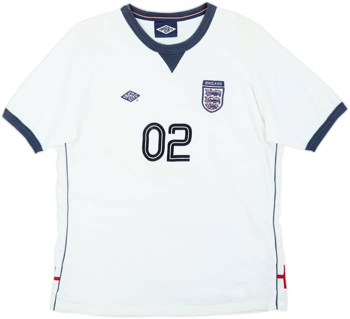 2002-03 England Umbro Retro Camiseta de Algodón #02 - 6/10 - (L)