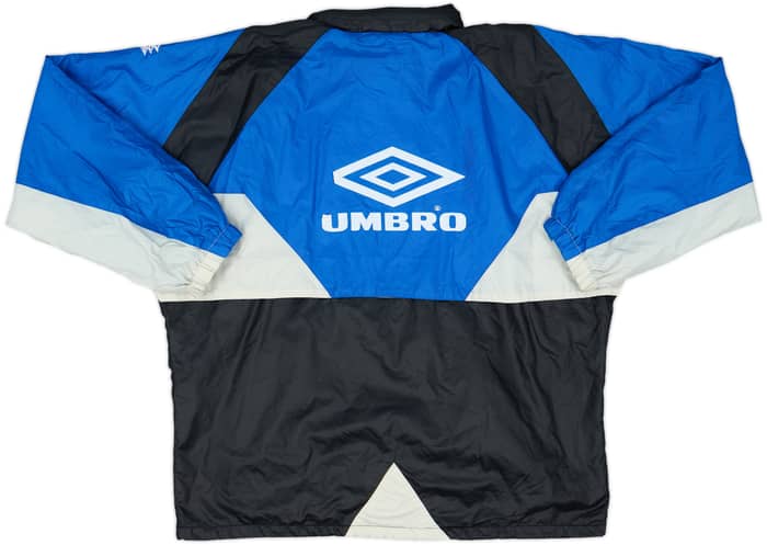1991-92 Inter Milan Umbro 1/2 Zip Hooded Rain Jacket - 8/10 - (XL)