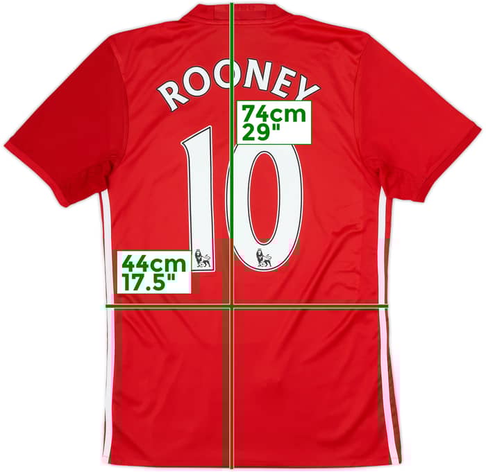 2016-17 Manchester United Home Shirt Rooney #10 - 6/10 - (S)