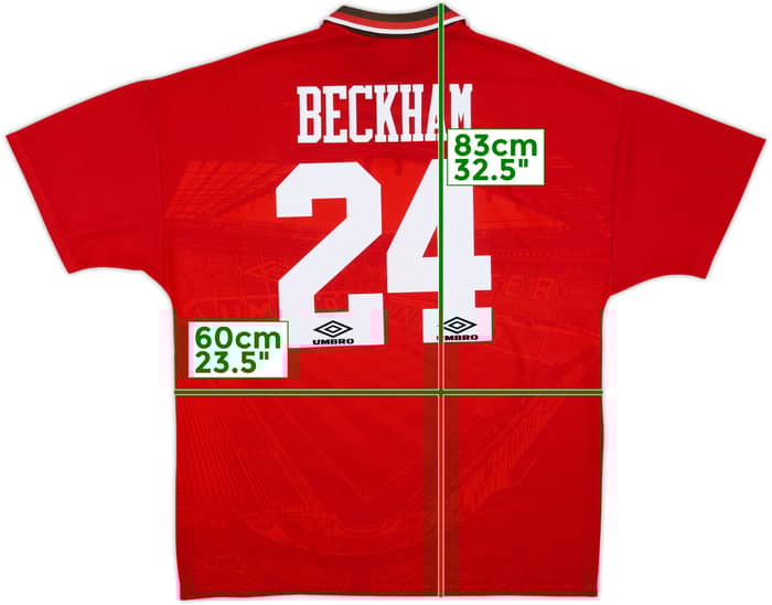 1994-96 Manchester United Home Shirt Beckham #24 - 6/10 - (XL)