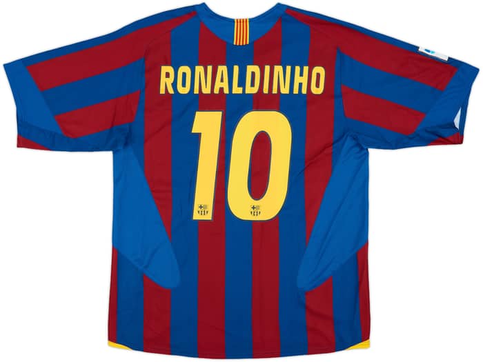 2005-06 Barcelona Home Shirt Ronaldinho #10 - 7/10 - (L)
