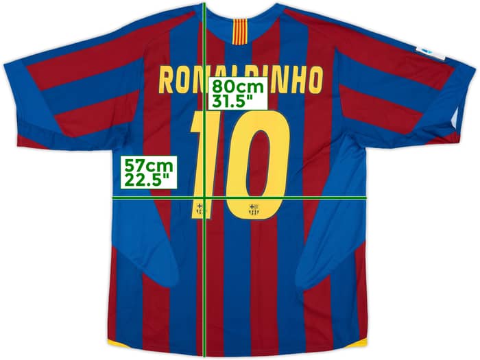 2005-06 Barcelona Home Shirt Ronaldinho #10 - 7/10 - (L)