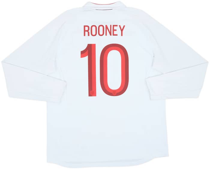 2012-13 England Home L/S Shirt Rooney #10 - 8/10 - (XL)